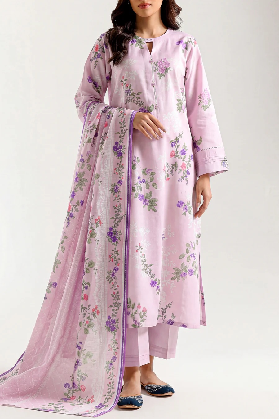 Unstitched Printed Lawn 3 Piece