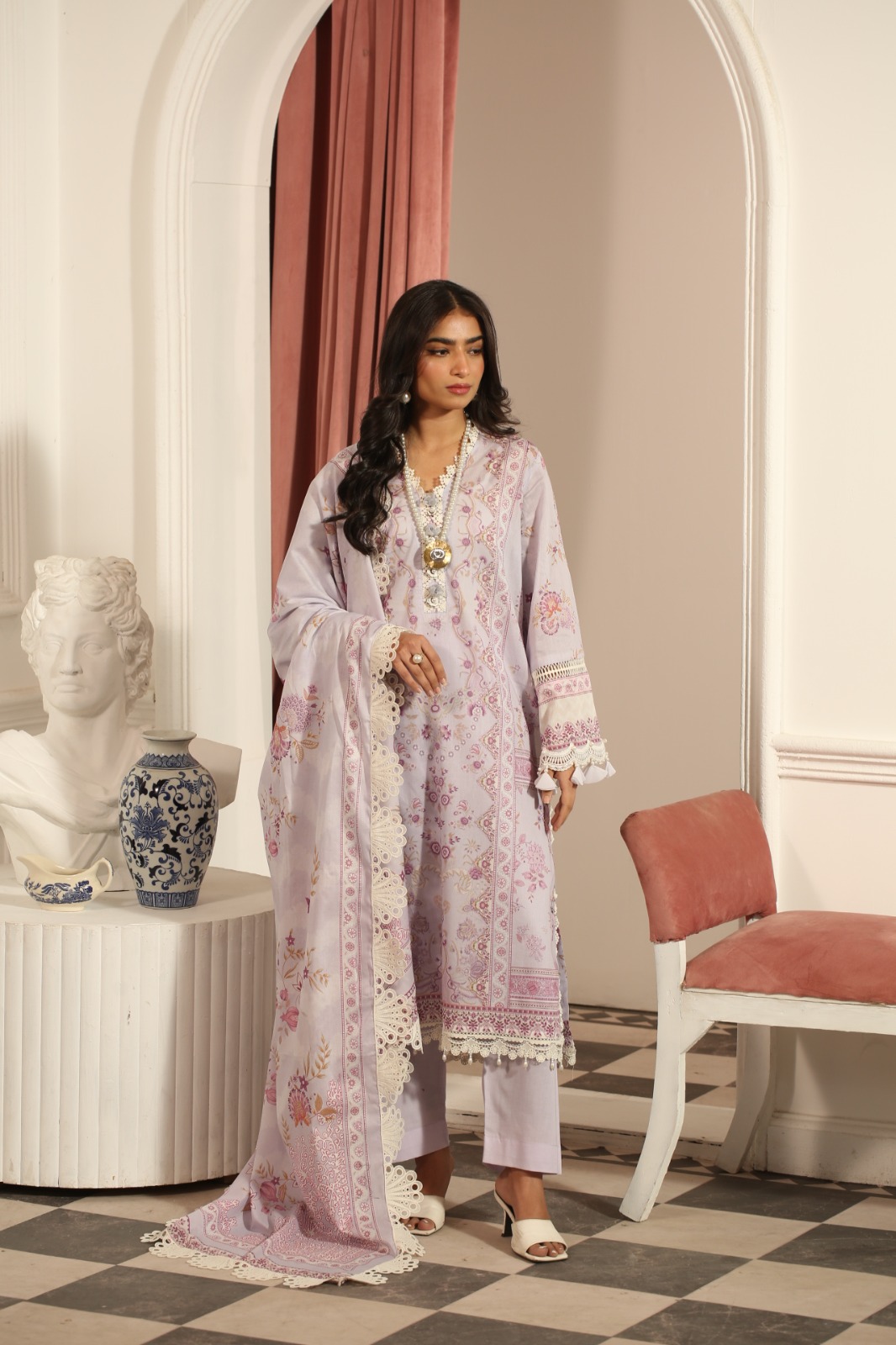 03 Pcs - MAUSUMMERY UNSTITCHED LAWN DIGITAL SUIT (Lilly)